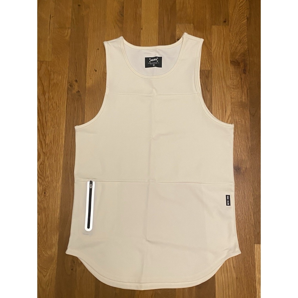 ASRV Tank Top Mens Small Heavy Duty Utility Tech White Ivory Mesh DSG-0136